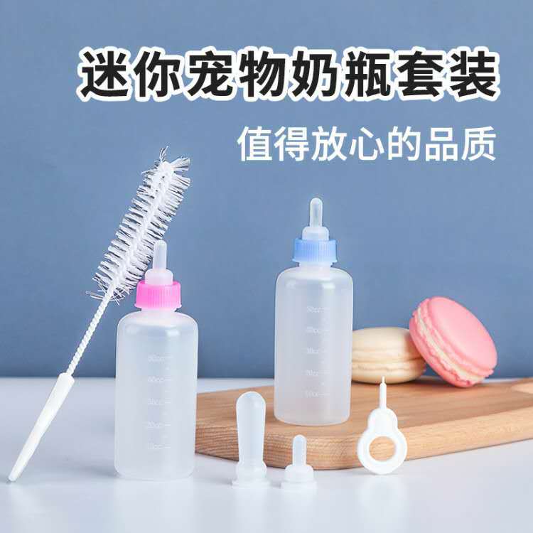 Pet Companion Pet Mini Small Feeding Bottle with Four Pacifiers Free Cleaning Set Pet Cat Supplies Factory Direct Sales