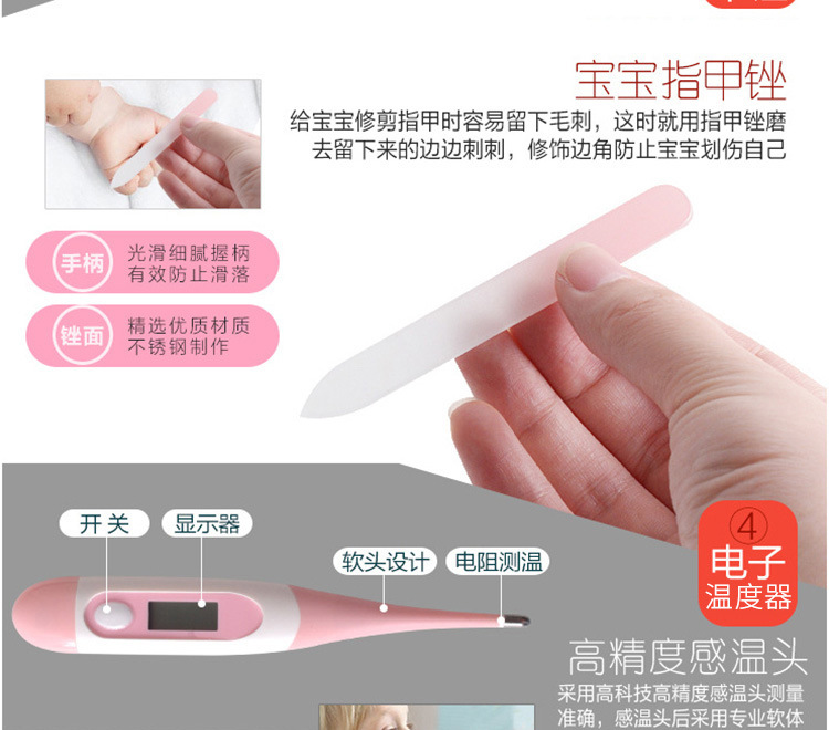 Baby Nail Clippers Nail Scissors Baby Care Suit Mother and Baby Dropper Feeder Nasal Aspirator Thermometer Set Baby Nail Clippers Nail Scissors Baby Care Suit Mother and Baby Dropper Feeder Nasal Aspirator Thermometer Set