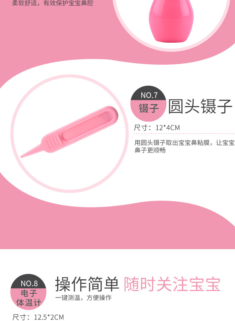 Children's Baby Nail Clippers Nose Aspirator Wlectronic Thermometer Packaged Combination Maternal and Infant 