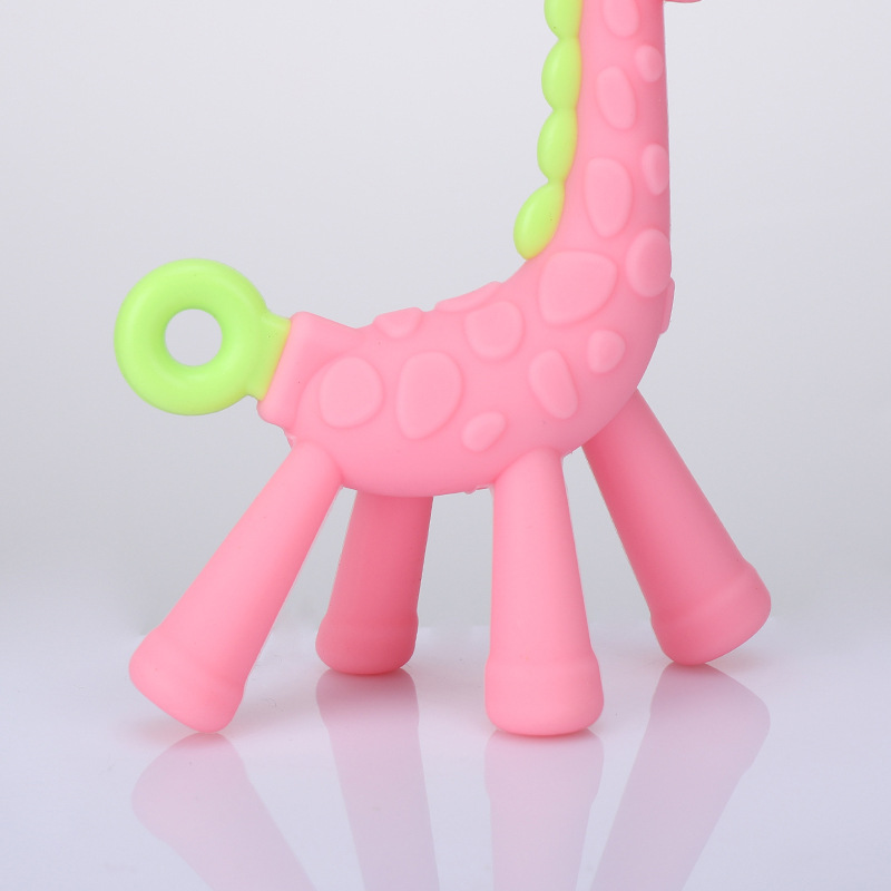 Manufacturers wholesale giraffe tooth glue Children cartoon tooth glue baby teeth grinding silicone tooth glue