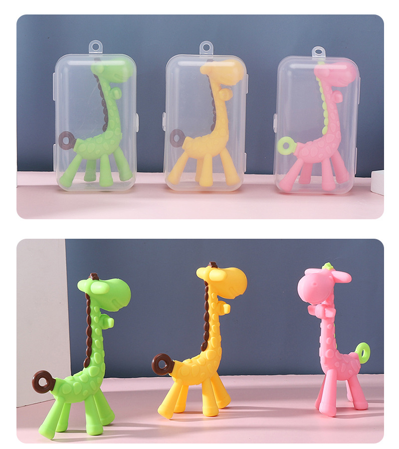Manufacturers wholesale giraffe tooth glue Children cartoon tooth glue baby teeth grinding silicone tooth glue Manufacturers wholesale giraffe tooth glue Children cartoon tooth glue baby teeth grinding silicone tooth glue