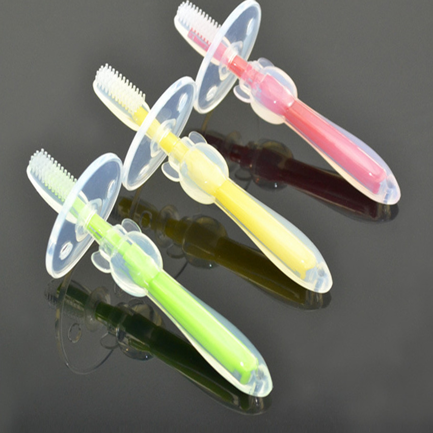 Soft Tooth Protection Silicone Toothbrush Baby Training Soft Hair Breast Toothbrush Children Oral Care Supplies Whole