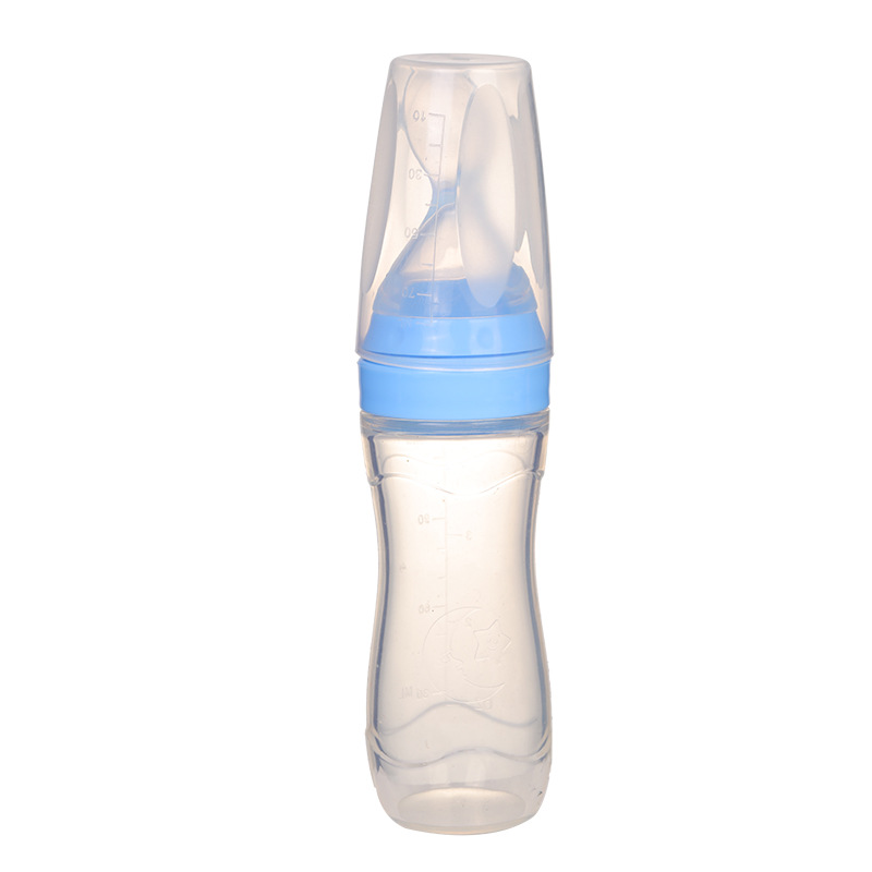 New creative baby soft spoon head rice paste bottle baby training squeeze bottle spoon child feeding bottle