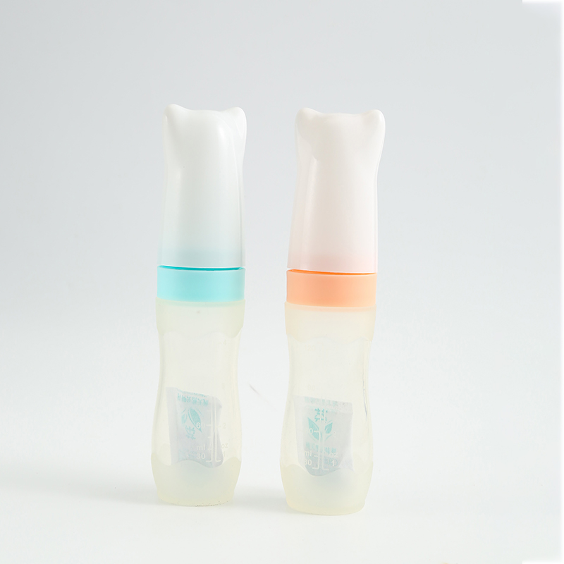 Baby Silicone Rice Cereal Soft Head Baby Food Supplement Bottle Children Squeeze Spoon Rice Paste Spoon