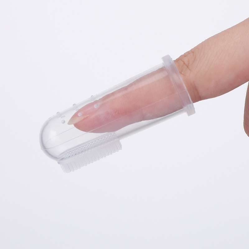 Baby silicone Baby tooth brush Baby transparent finger cover toothbrush Baby tongue coating finger cleaning brush