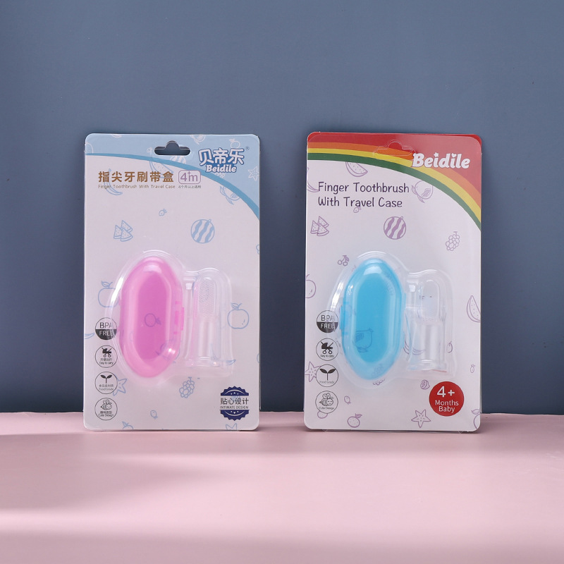 Baby silicone Baby tooth brush Baby transparent finger cover toothbrush Baby tongue coating finger cleaning brush