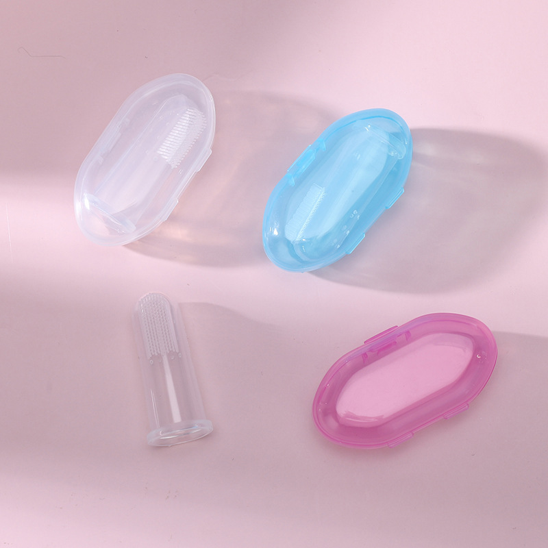 Baby silicone Baby tooth brush Baby transparent finger cover toothbrush Baby tongue coating finger cleaning brush