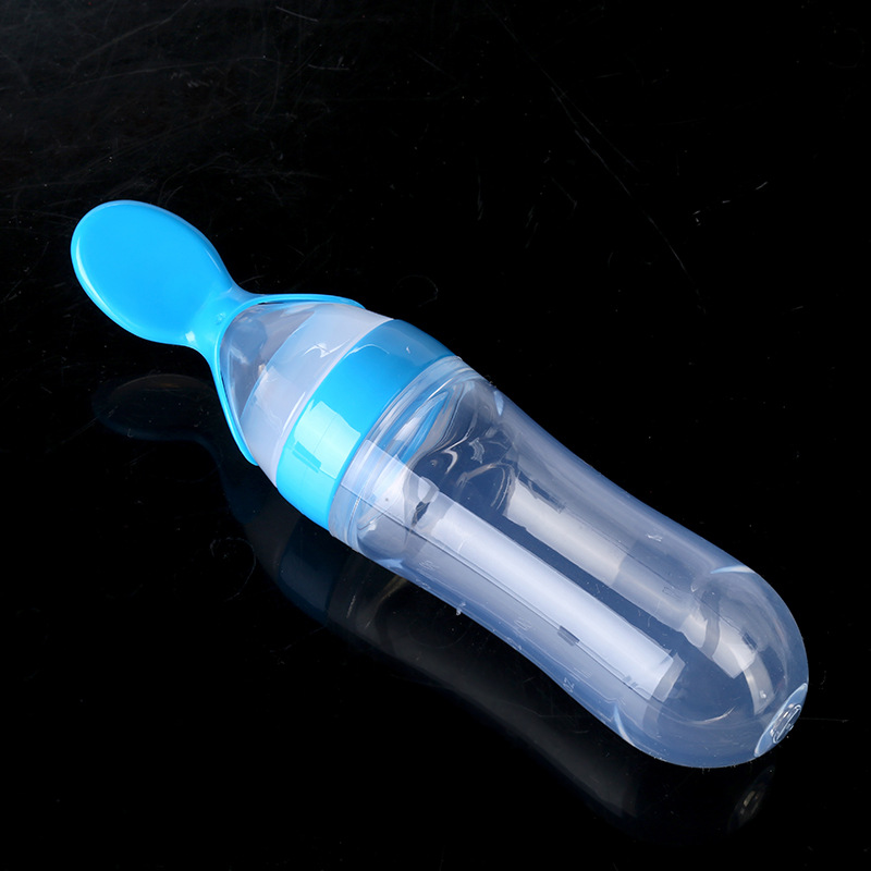 Rice paste spoon Baby training silicone milk bottle extrusion Rice paste bottle for children