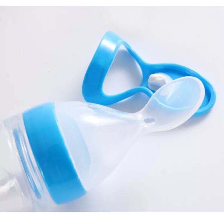 Rice paste bottle spoon extrusion type infant silicone feeder supplementary bean bottle baby tableware