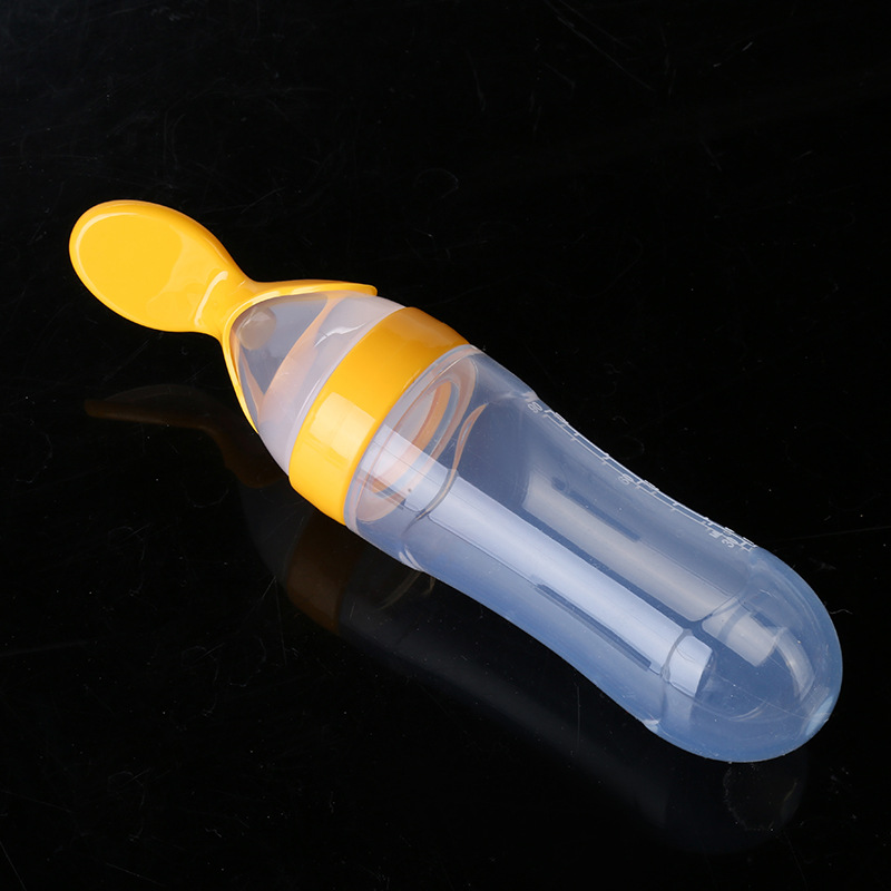 Baby Rice Paste Spoon Baby Training Silicone Nursing Bottle Squeeze Spoon Baby Food Bottle Rice Paste Bottle