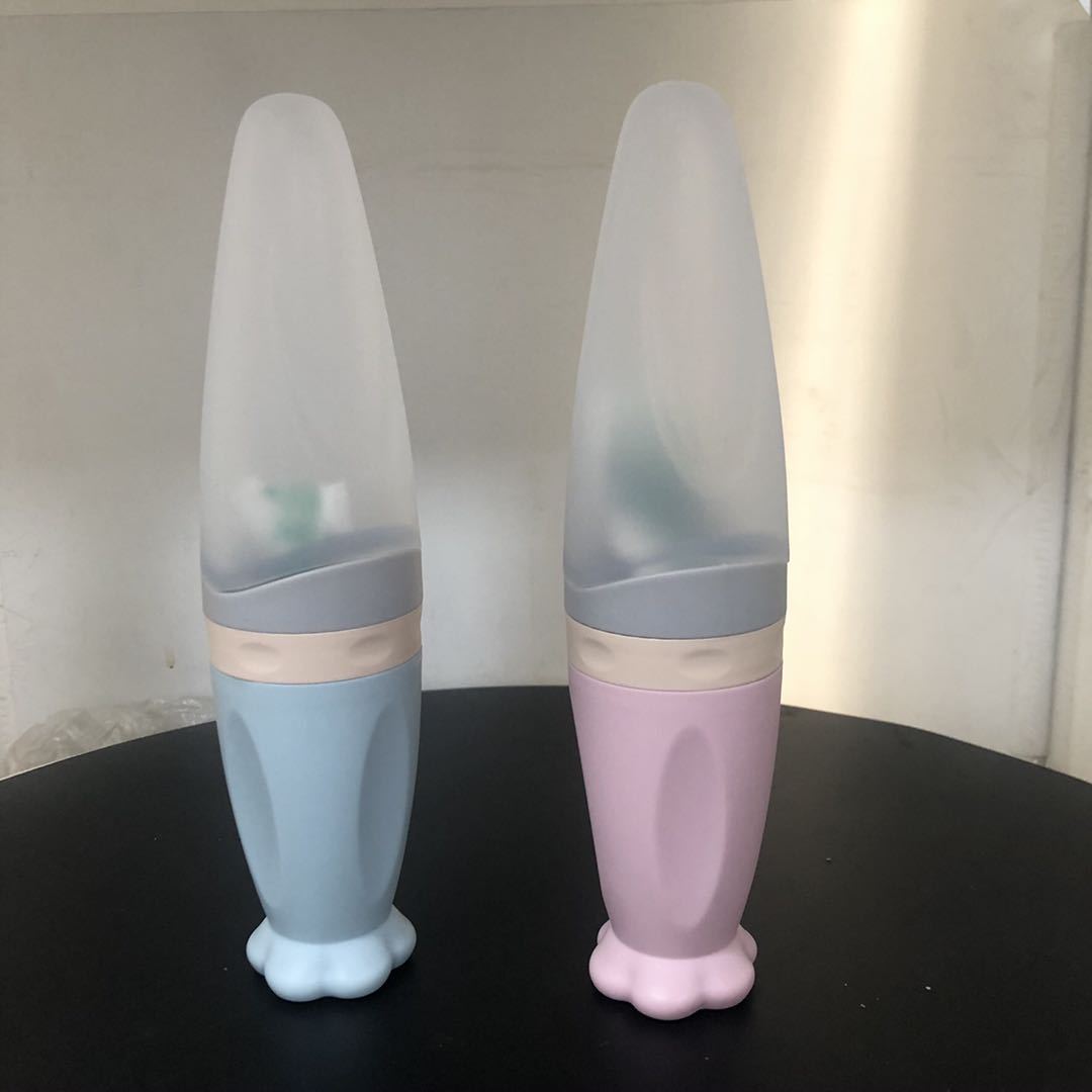 Silicone Rice Cereal Silicone Squeeze Baby Bottle Baby Spoon Baby Food Bottle Baby Rice Paste Spoon
