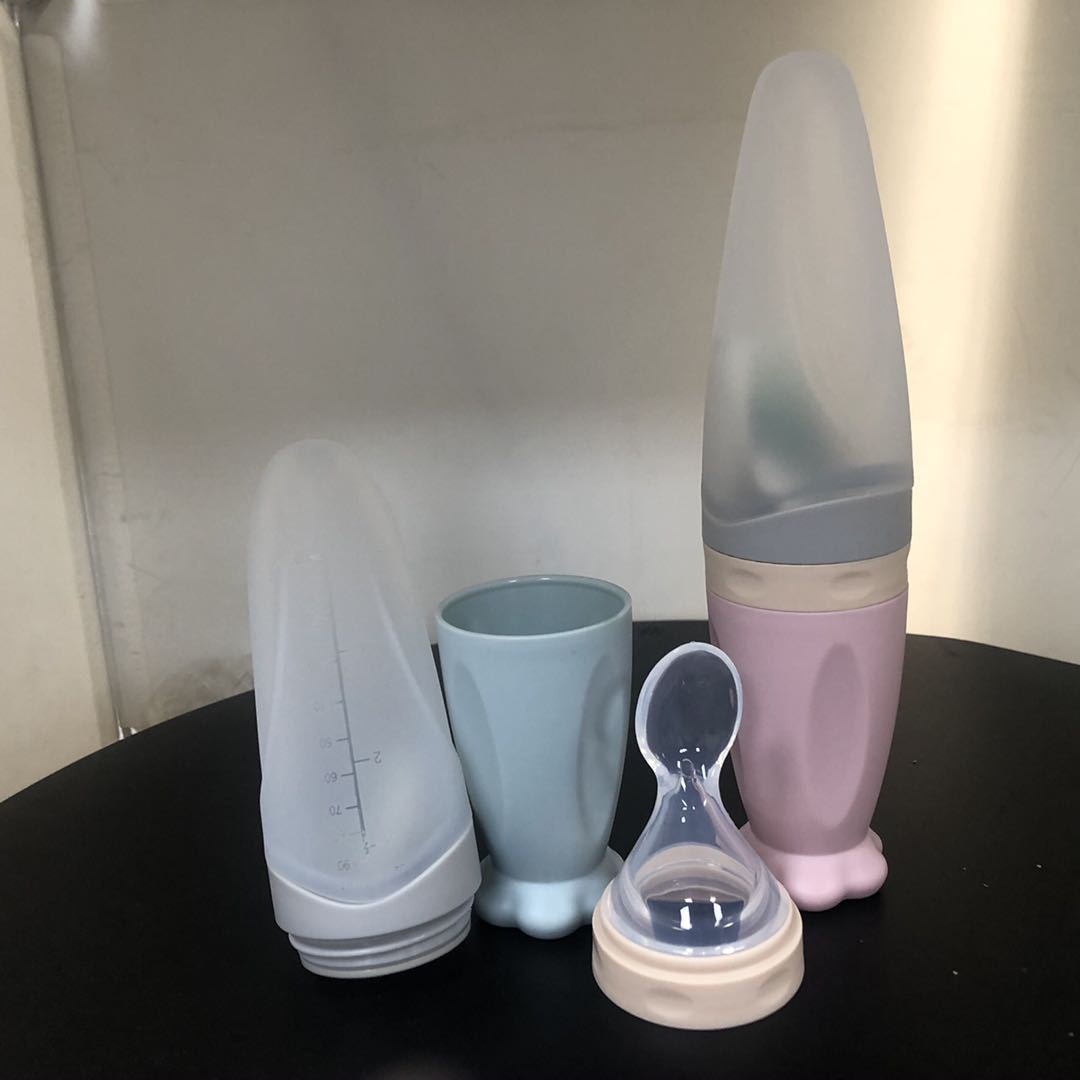 Silicone Rice Cereal Silicone Squeeze Baby Bottle Baby Spoon Baby Food Bottle Baby Rice Paste Spoon