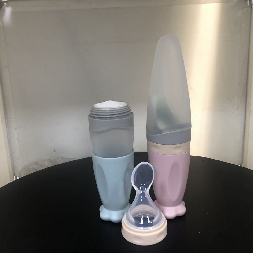 Silicone Rice Cereal Silicone Squeeze Baby Bottle Baby Spoon Baby Food Bottle Baby Rice Paste Spoon