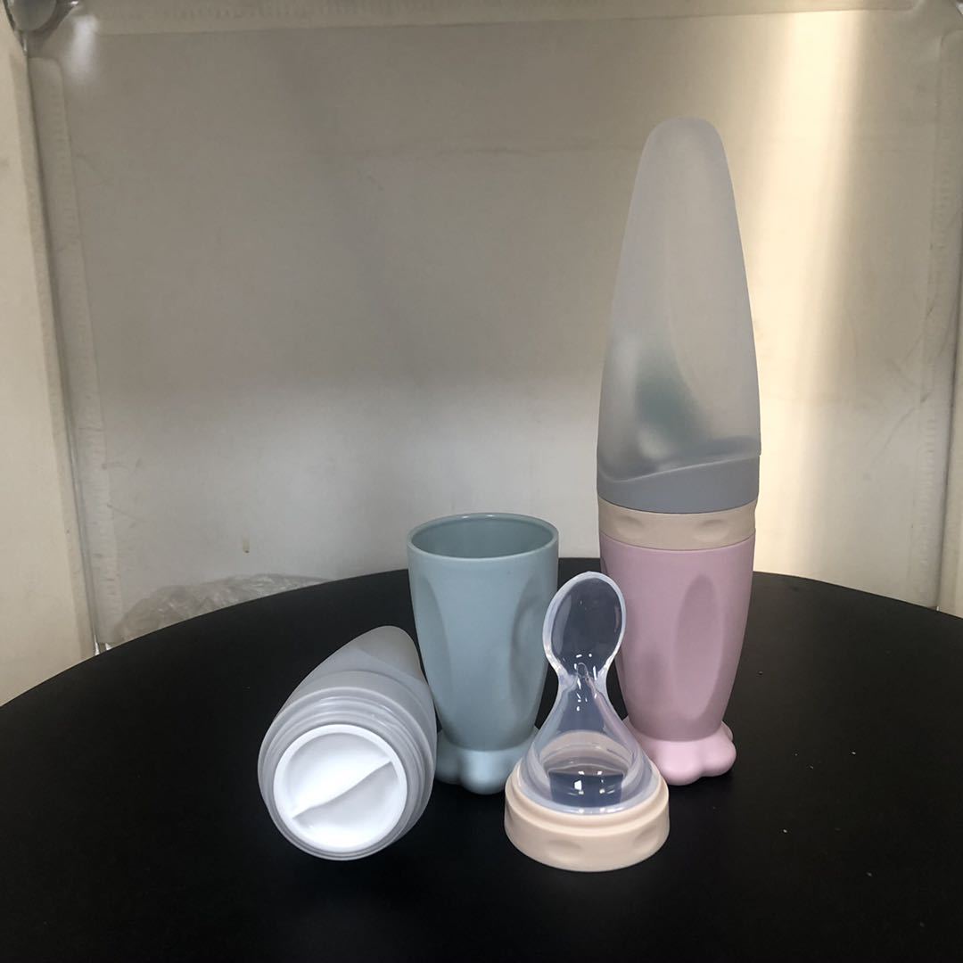 Silicone Rice Cereal Silicone Squeeze Baby Bottle Baby Spoon Baby Food Bottle Baby Rice Paste Spoon
