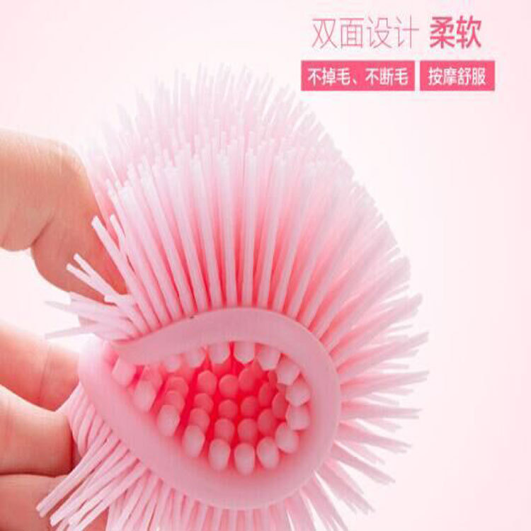 Factory Direct Sales Soft Silicone Baby Shower Massage Brush Tactile Sensory Training Brush Adult Shampoo Bath Brush