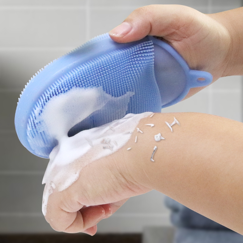 New Non-Slip Pet Baby Bath Silicone Bath Brush Baby Shampoo Massage Cover Hand Silicone Bath Brush