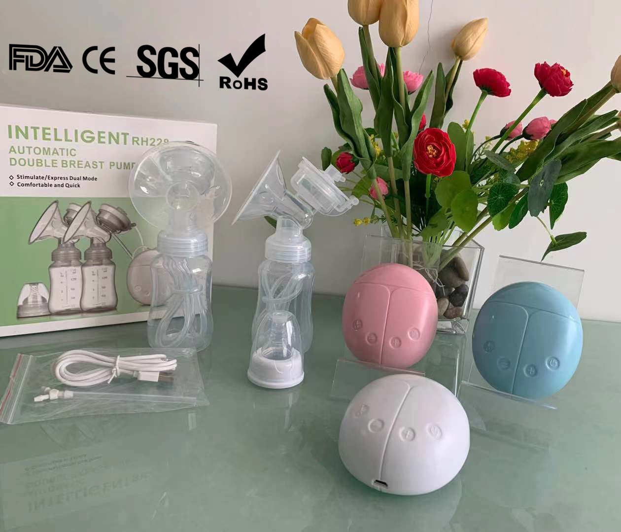 Smart Bilateral Electric Breast Pump Suction Large Mute Comfortable Automatic Breast Pump Milker