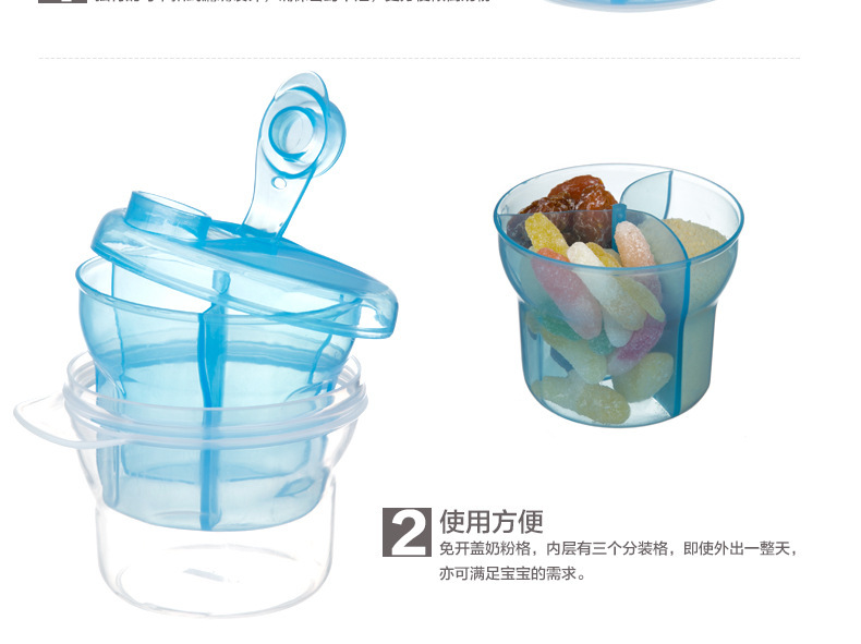 Baby Going out Portable Rotating Milk Powder Box 3-Grid Storage Sealed Tank Baby Milk Powder Separately Packed Case