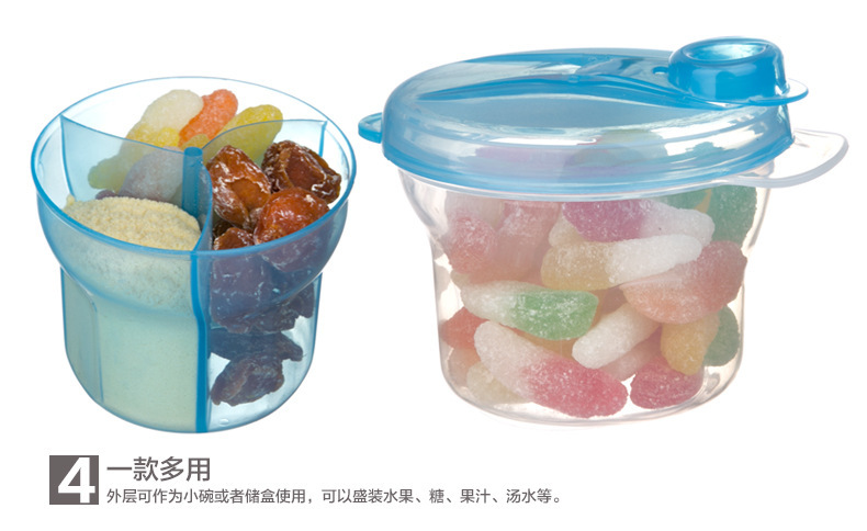 Baby Going out Portable Rotating Milk Powder Box 3-Grid Storage Sealed Tank Baby Milk Powder Separately Packed Case