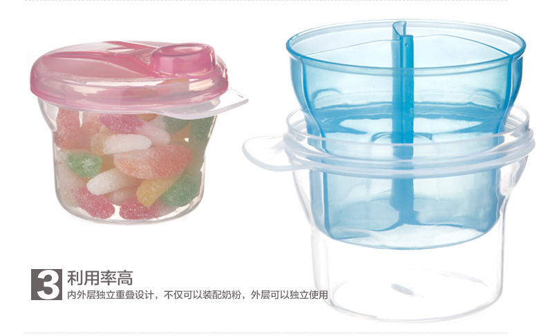 Baby Going out Portable Rotating Milk Powder Box 3-Grid Storage Sealed Tank Baby Milk Powder Separately Packed Case