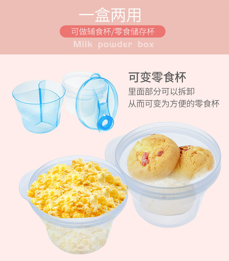 Baby Rotating Milk Container Baby Milk Powder Box Children's Three-Layer Snack Storage Grid Factory Wholesale