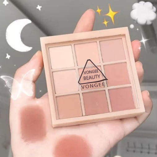 Nine Colors Eye Shadow Plate Matte Shimmer Milk Tea Earth Color Nine Grid Eye Shadow Cheap Domestic Goods Student Makeup