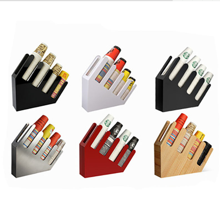 Acrylic Four-Grid Coffee Milk Tea Cup Holder