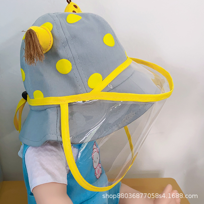 Baby Protection Mask Baby Hat Sun Block and Dustproof Young Children Cute Super Cute Anti-Droplet Bucket Hat Bucket Hat