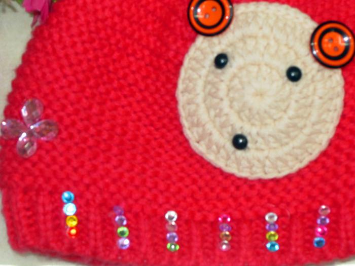 Hat the new 2014 han edition children cartoon tail button sets baby hat knitting hat 