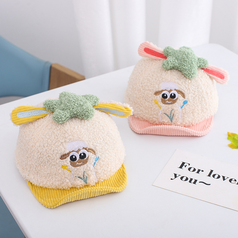 Baby Autumn and Winter Lamb Wool Warm Peaked Cap Cute Little Sheep Soft Brim Baseball Hat Baby Hat Winter Baby Autumn and Winter Lamb Wool Warm Peaked Cap Cute Little Sheep Soft Brim Baseball Hat Baby Hat Winter
