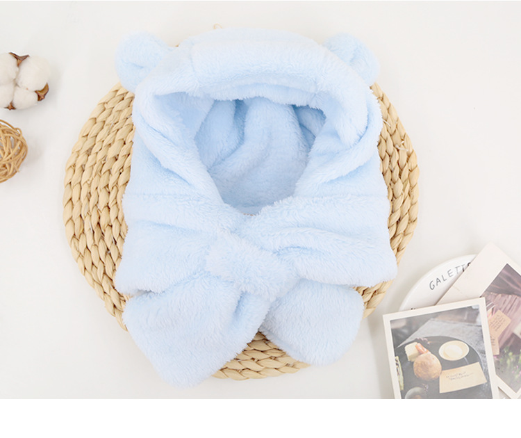 Baby Hat Autumn and Winter Coral Fleece Sleeve Cap Newborn Cap 0-3 Years Old 2 Keep Baby Warm Children