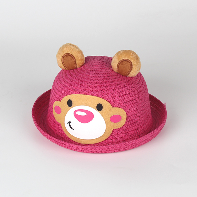 Summer baby hat straw hat child big mouth monkey Summer boy's straw hat girl sunshade hat. Summer baby hat straw hat child big mouth monkey Summer boy's straw hat girl sunshade hat.