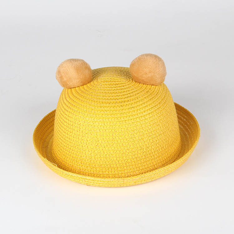 Summer baby hat straw hat child big mouth monkey Summer boy's straw hat girl sunshade hat. Summer baby hat straw hat child big mouth monkey Summer boy's straw hat girl sunshade hat.