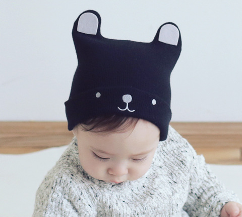 Cute Infants Baby Hat Wool Knitted Bear Ears Sleeve Cap Boys and Girls Horn Hat Autumn and Winter Cute Infants Baby Hat Wool Knitted Bear Ears Sleeve Cap Boys and Girls Horn Hat Autumn and Winter