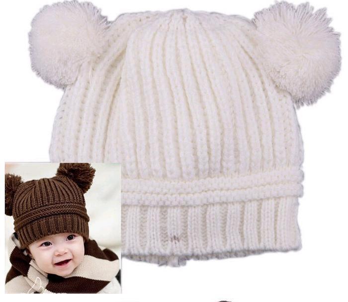 Hat qiu dong han edition children hat World Cup pure color double ball knitting hat baby hat