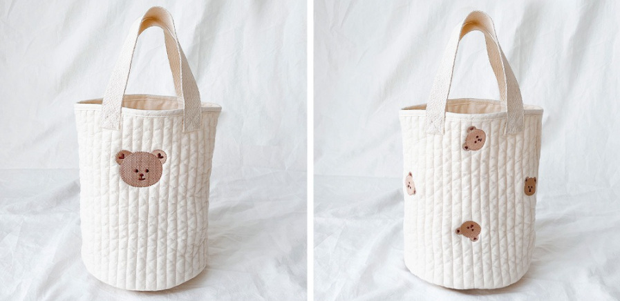 2021korean New Baby Stroller Storage Pannier Bag Feeding Bottle Diaper Bag Cotton Embroidery Portable Bucket Bag 2021korean New Baby Stroller Storage Pannier Bag Feeding Bottle Diaper Bag Cotton Embroidery Portable Bucket Bag