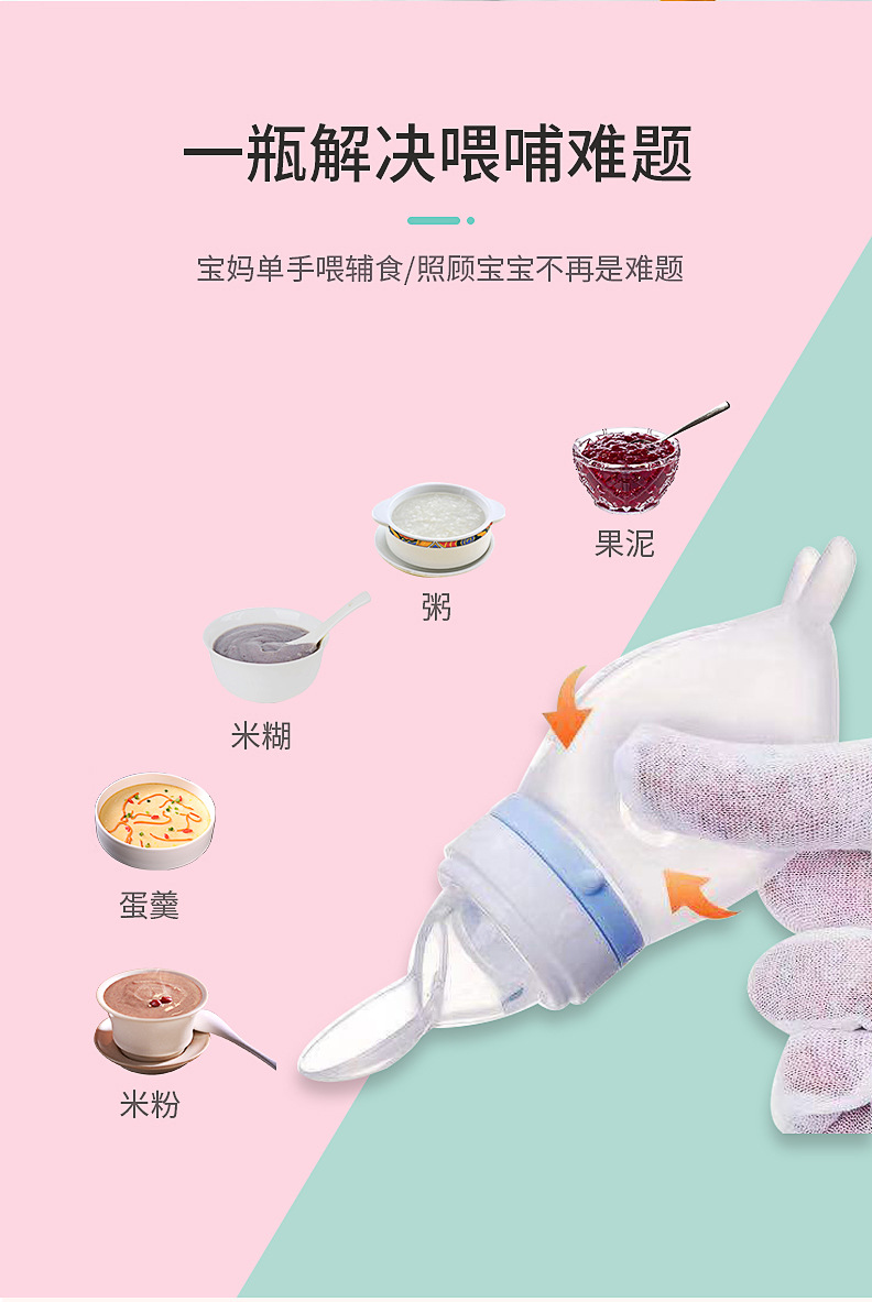 Multifunctional Baby Food Feeder Rice Paste Spoon DualUse Fresh Food Feeder Solid Food Spoon Squeeze Feeding Bottle Multifunctional Baby Food Feeder Rice Paste Spoon DualUse Fresh Food Feeder Solid Food Spoon Squeeze Feeding Bottle