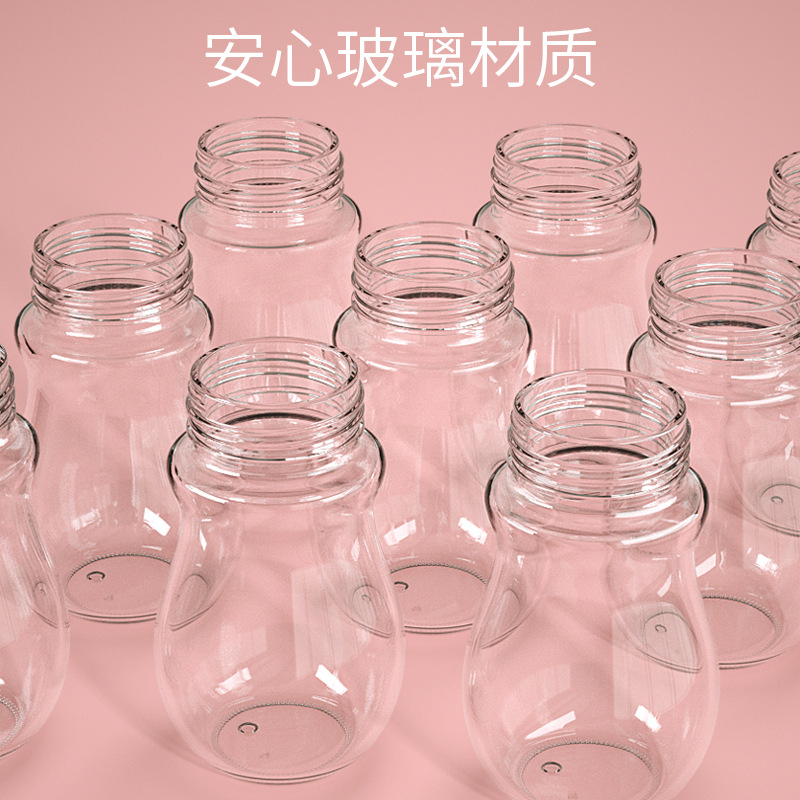 Baby Glass Bottle Newborn Wide Caliber Pacifier Silicone Phone Case with Straw Baby Feeding Weaning Instrument