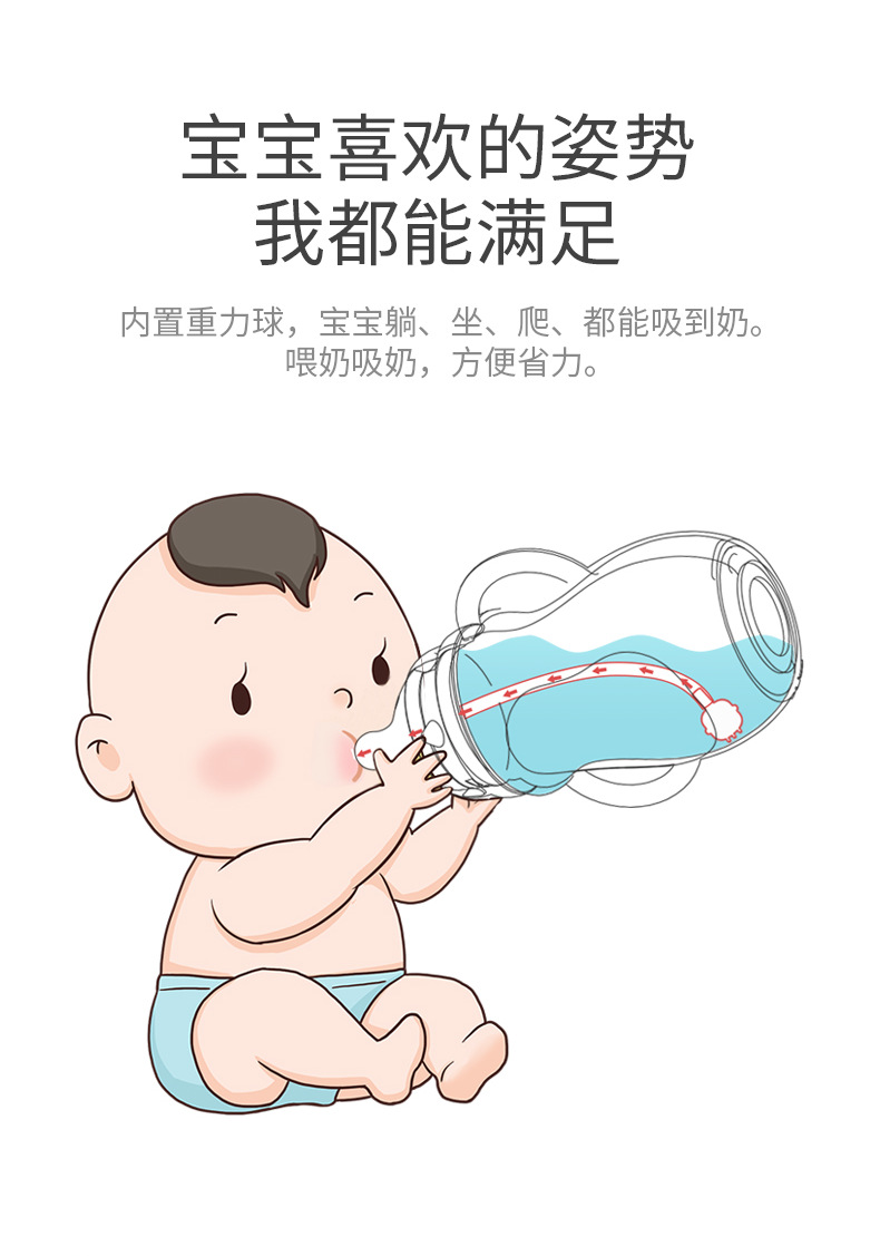 Baby Glass Bottle Newborn Wide Caliber Pacifier Silicone Phone Case with Straw Baby Feeding Weaning Instrument