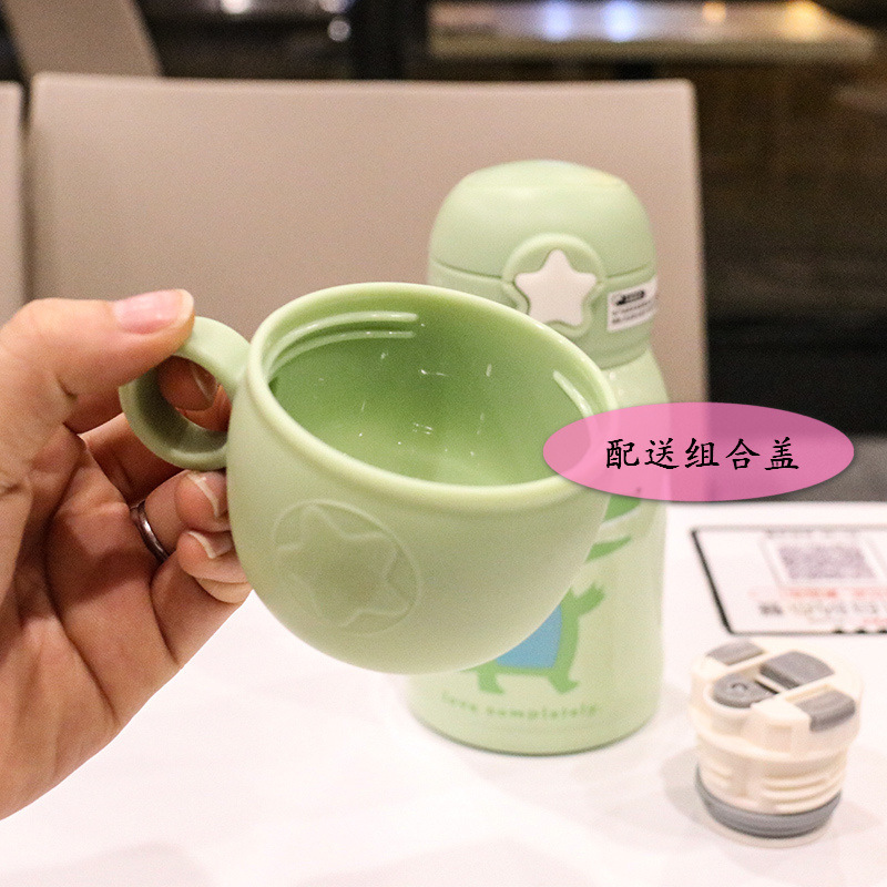 Cover Creative Cup with Straw 316 Insulated Stainless Steel Bottle Kindergarten Men and Women Baby Portable Kettle