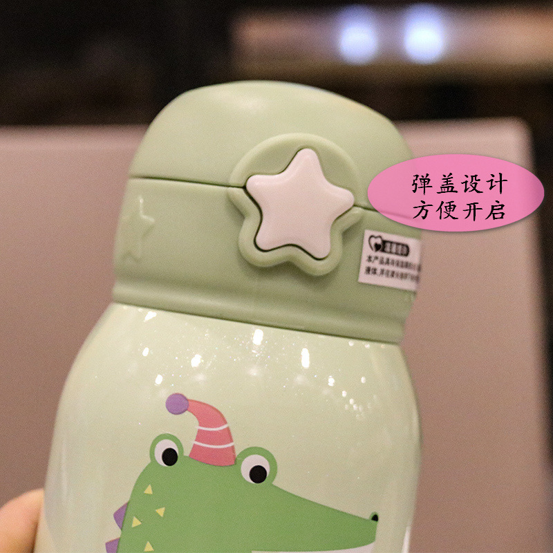 Cover Creative Cup with Straw 316 Insulated Stainless Steel Bottle Kindergarten Men and Women Baby Portable Kettle