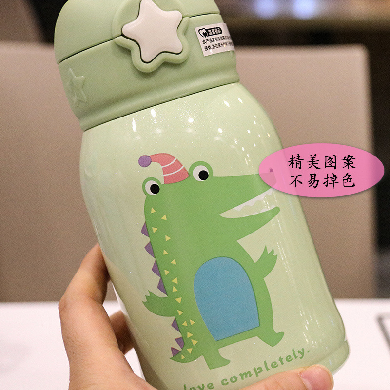 Cover Creative Cup with Straw 316 Insulated Stainless Steel Bottle Kindergarten Men and Women Baby Portable Kettle