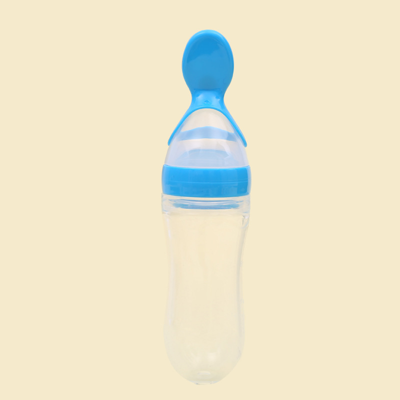 Baby Rice Paste Bottle Baby Training Silicone Nursing Bottle Squeeze Spoon Baby Food Bottle Rice Paste Spoon