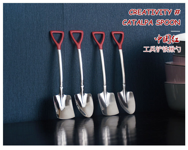 Creative 304 stainless steel catalpa spoon scoop watermelon spoons children's tableware Creative 304 stainless steel catalpa spoon scoop watermelon spoons children's tableware