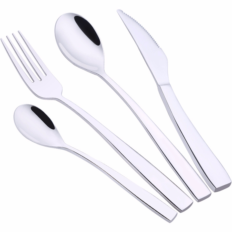 steel knives forks and Spoons Hotel western tableware set large steak knife coffee spoon fruit knives and forks