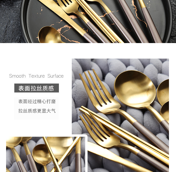 steel knives forks and spoons Western style four piece coffee spoon chopsticks gift set European Portuguese tableware