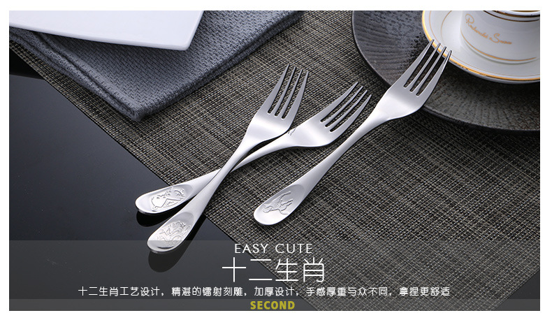 Stainless steel spoons cartoon thickened soup spoon for dinner spoon creative tableware with rice spoons