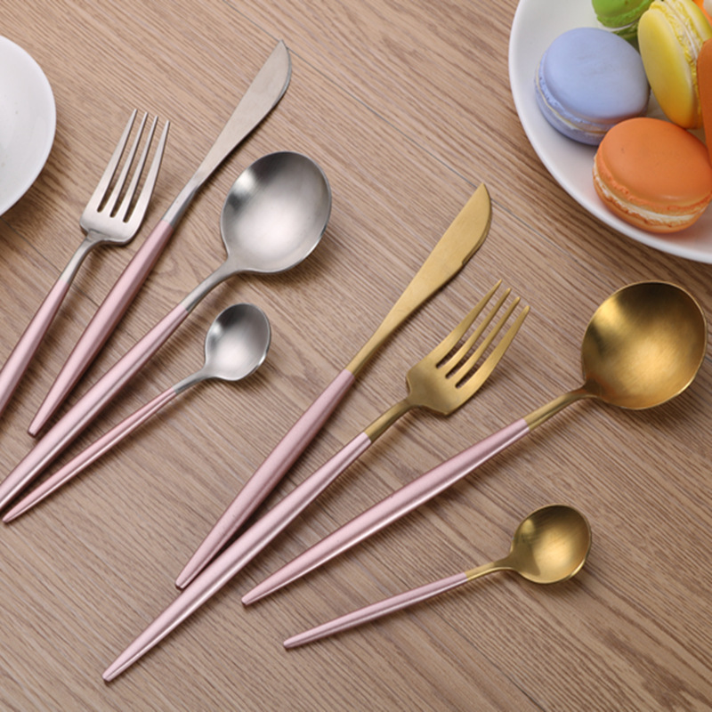 steel knives forks and spoons Westernstyle fourpiece coffee spoon chopsticks gift set European Portuguese tableware