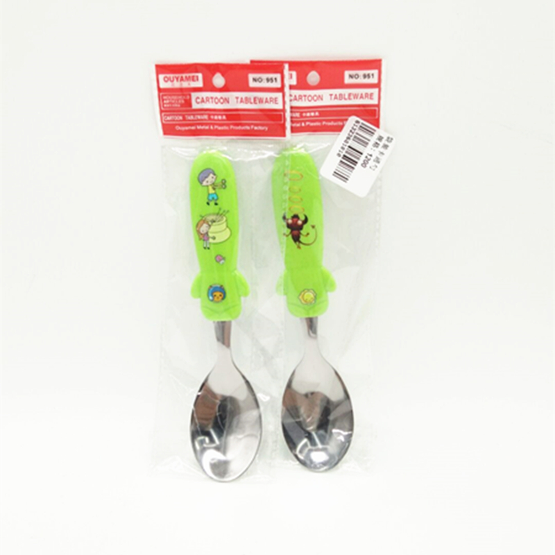 Bag cartoon ladle creative cartoon kids dinner spoons stainless steel baby baby food spoon