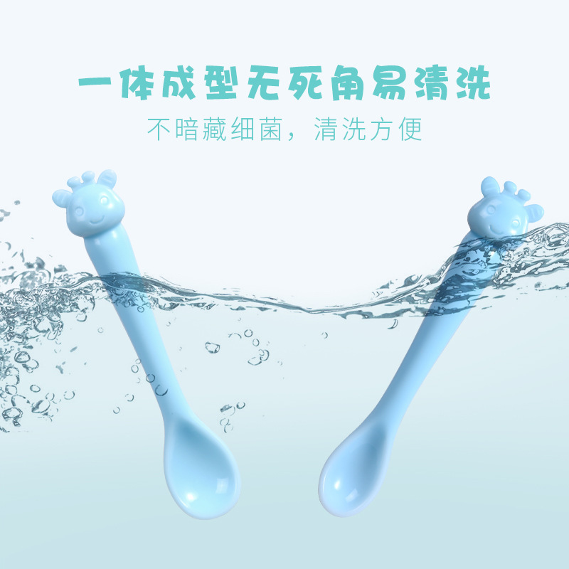 Manufacturer Direct Baby Spoons Deer Modeling Cartoon Spoons baby Feeding Tableware Spoons Training Spoons